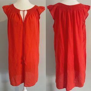 J.Crew Gauzy Coverup Shift Tunic Dress 100% Cotton in Orange - Size S